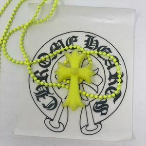 NEW chrome Hearts FNO Yellow Rubber CH Cross Limited Edition Necklace.  UNISEX